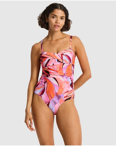 Sea Level Australia - Neon Wave Twist Bandeau One Piece