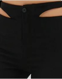 Style Addict - Waist Slit Pants - Black