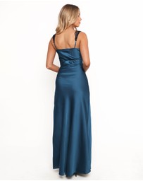 Petal & Pup - Cammy Maxi Slip Dress - Blue/Black
