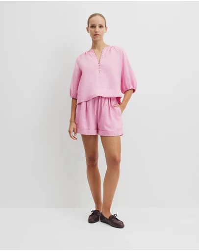 Country Road - Cuff Linen Short