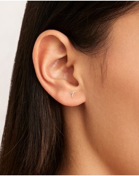 By Charlotte - Sterling Silver Love T Earring