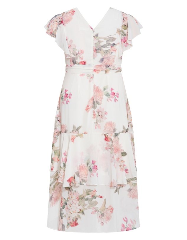 City Chic - Plus size Demure Floral Maxi Dress - ivory