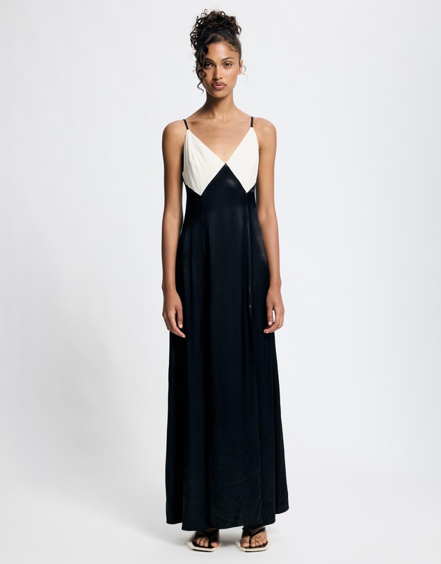 Lover - Margot Contrast Satin Maxi Dress