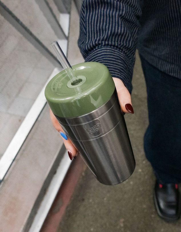 KeepCup - Helix Cold Cup 12oz Reusable Coffee Cup with Straw