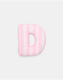 Seed Heritage - Pink Stripe Initial Cushion