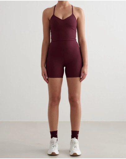 Aim'n - Ribbed Performance Midi Biker Shorts