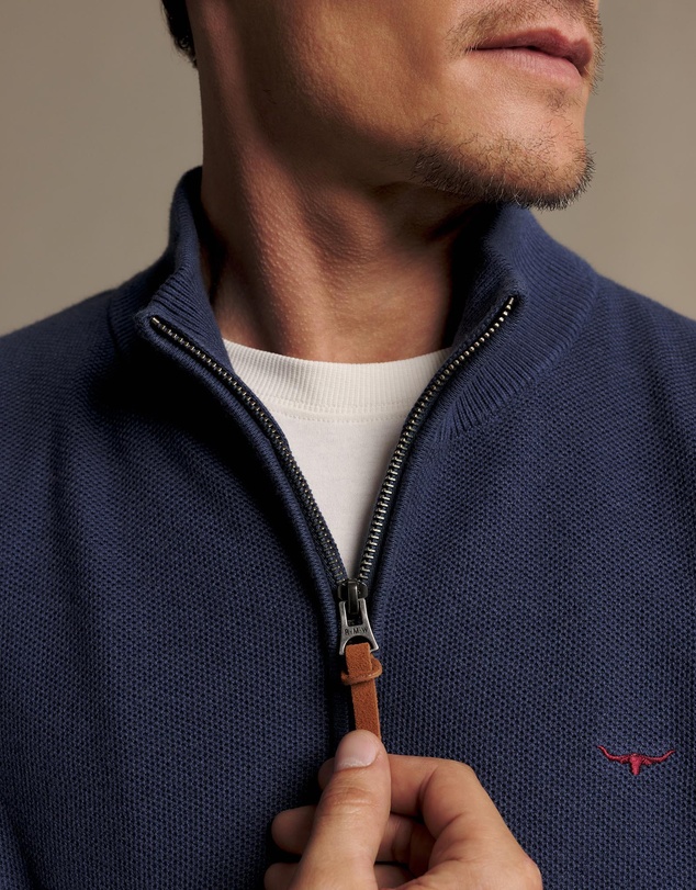 R.M.Williams - Warner Popcorn Quarter Zip Knit