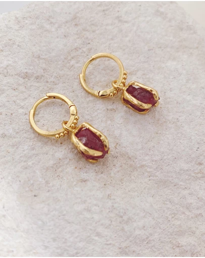 Carou - October Birthstone Earrings ~ Pink Tourmaline
