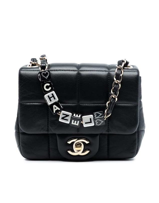 Pre-Loved by Azura Reborn - Pre-Loved Mini Square Lambskin Resin Crystal Monacoco Flap