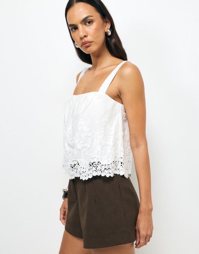 AERE - Organic Cotton Embroidered Top