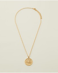Carly Paiker - Hieroglyph Coin Pendant Necklace