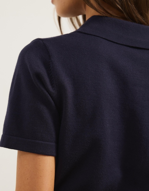 Atmos&Here - Cassie Knitted Fitted Waist Polo Top