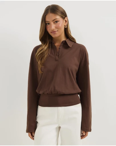 Atmos&Here - Averin Long Sleeve Fitted Waist Top
