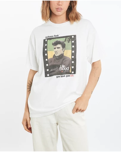 Vintage by The Real Deal - Pre Loved - Vintage Elvis Presley Blood Donation Music Tee