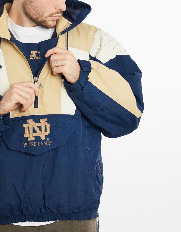 Vintage by The Real Deal - Pre Loved - Vintage 90s Starter NCAA Notre Dame Fighting Irish Pullover Jacket