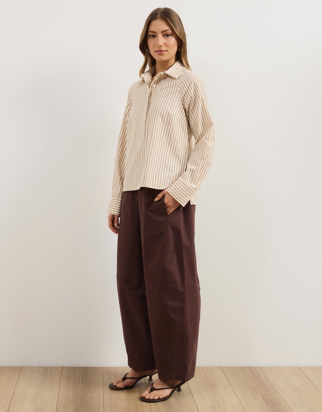 Atmos&Here - Bella Concealed Placket Cotton Shirt
