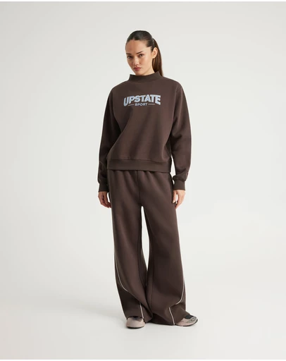 Upstate - College Mock Neck - Espresso