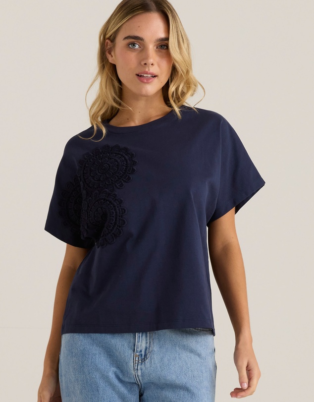 Sass - Mira Crochet Tee