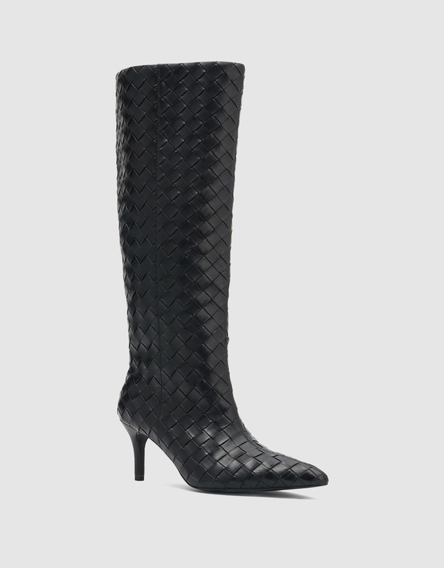 Nakedvice - The Seren Black Crosshatch Boot