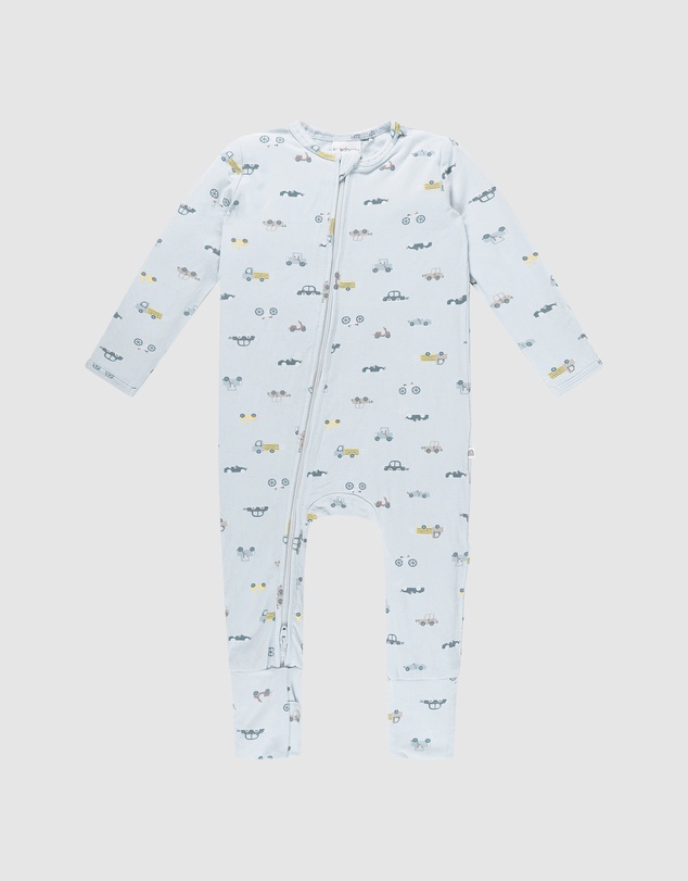 Kynd Baby - Day Or Night Onesie in Blue Haze Cars