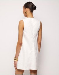 AERE - Haven Linen Beaded Mini Dress