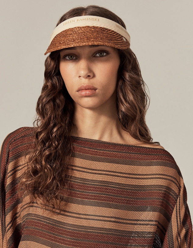 Helen Kaminski - Bianca 8 Raffia Logo Visor