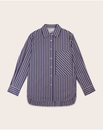 IDA+S - Sybil Striped Cotton Button Down Top