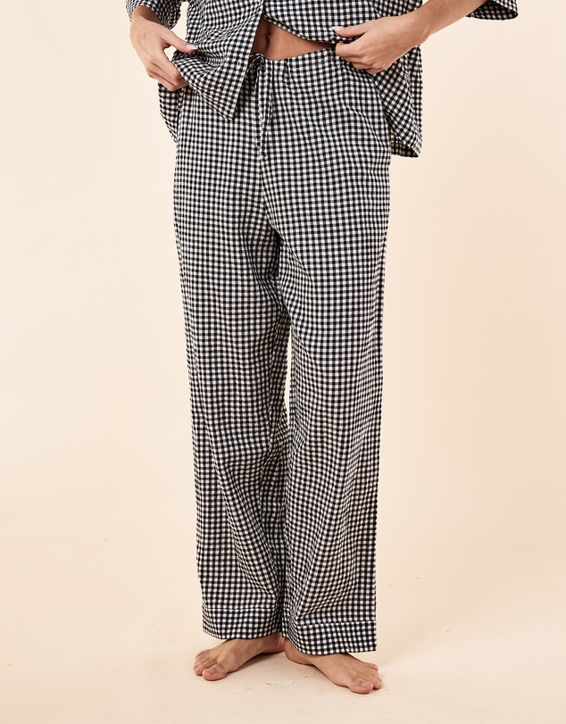 Papinelle - Seersucker Gingham Short Sleeve Shirt and Full Length Pant PJ