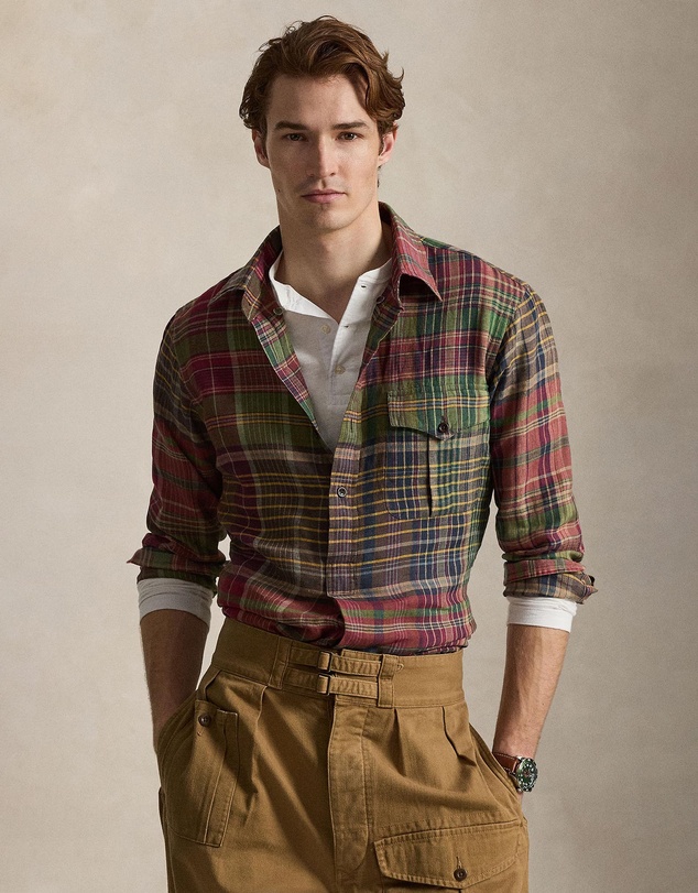 Polo Ralph Lauren - Classic Fit Plaid Linen Popover Shirt - ICONIC EXCLUSIVE
