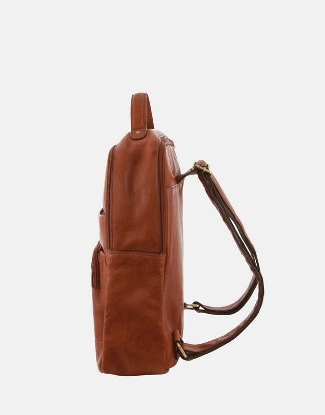 Pierre Cardin - Pierre Cardin Rustic Leather Business Backpack/Computer Bag