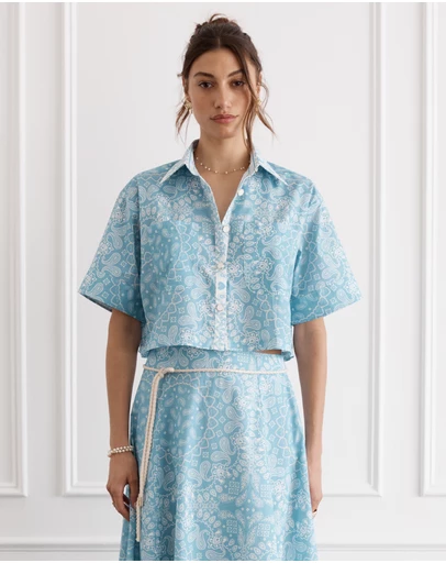 Heaven Australia - Chintz Remi Cropped Shirt
