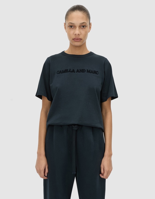 C&M CAMILLA AND MARC - Tia Flocking Logo Crew T-Shirt
