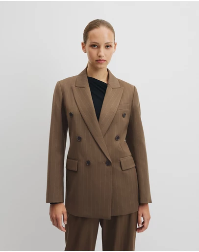 Country Road - Pinstripe Double Breasted Blazer