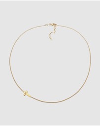 Elli Jewelry - Necklace Cross Crystal Pendant 925 Sterling Silver Gold-Plated