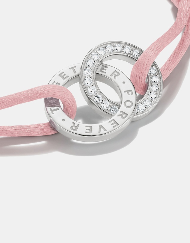 THOMAS SABO - THOMAS SABO Textile bracelet Together pink with zirconia