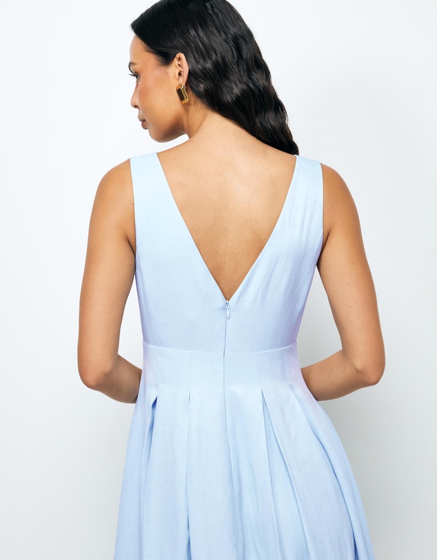 AERE - Nylah V-Neck Midi Dress
