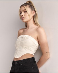 Dazie - Sandstorm Denim Bustier Top