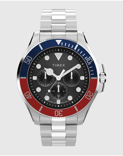TIMEX - Harborside Coast Multifunction 43mm Stainless Steel Bracelet Watch