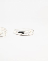 Lovisa - Silver Plated Celestial Star Rings 3-Pack