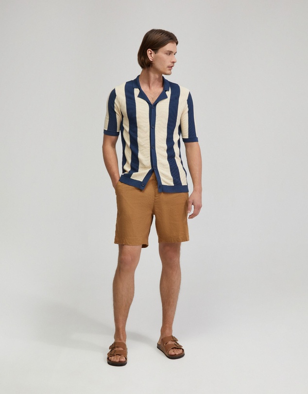 Oxford - Rocco Zip Front Linen Blend Shorts