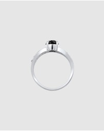Elli Jewelry - Ring Solitaire Glamorous with Crystal Black in 925 Sterling Silver