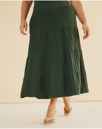 Atmos&Here Curvy - Kendra Contrast Knit Midi Dress