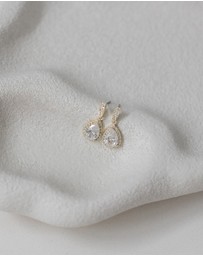 The White Collection - Melissa - Crystal Gold Bridal Earrings