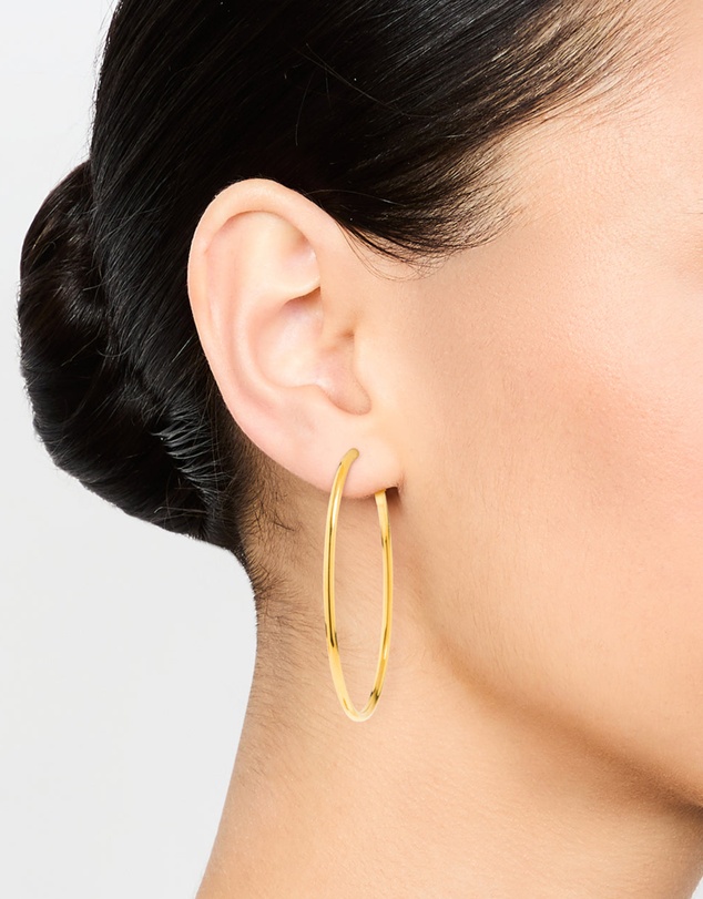 Lovisa - Gold Plated Surgical Steel Hoop Earrings 50 MM