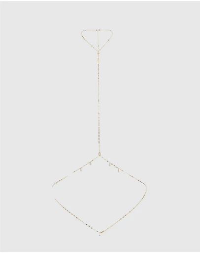 GUESS - Gold-Tone Hashtag Guess Body Chain