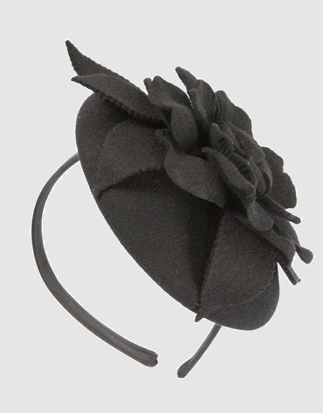 Max Alexander - Felt Black Winter Pillbox Fascinator
