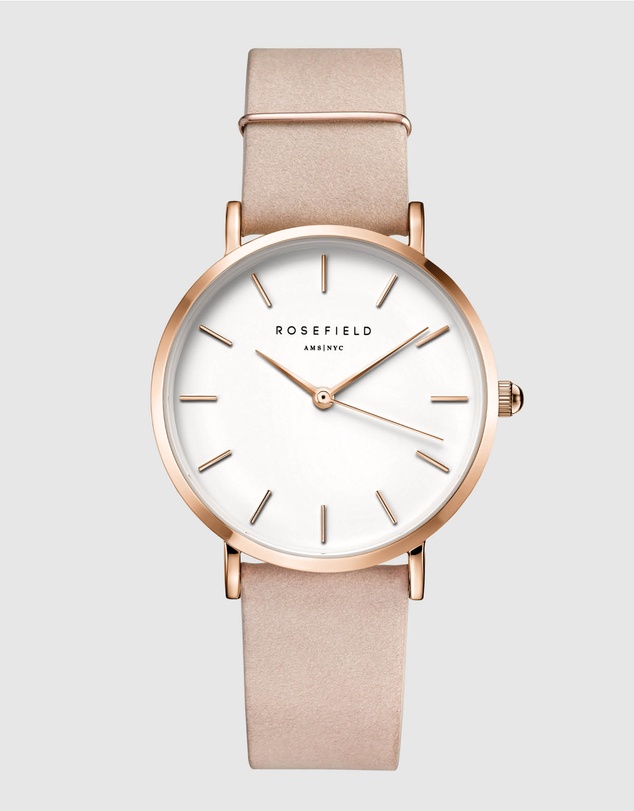 Rosefield - The West Village Pink Watch and Rose Earrings Set
