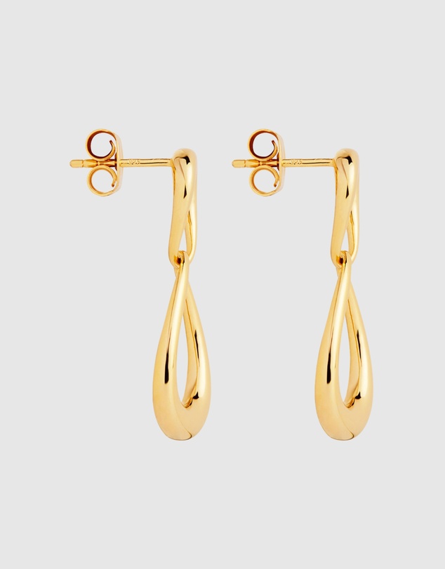 Najo - Vivante Yellow Gold Drops Grande Earrings