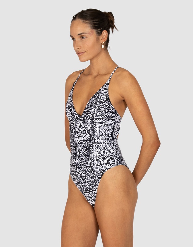 Baku Swimwear - Havana Deep V Neck One Piece Swimsuit