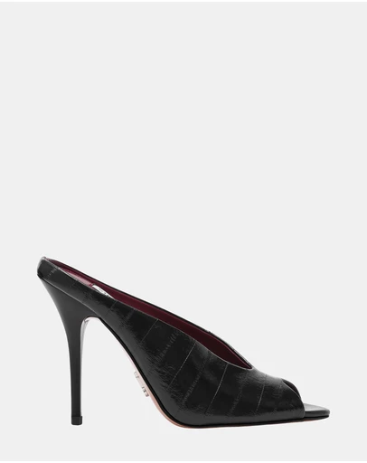 Steve Madden - Agaze Black Eel Heels